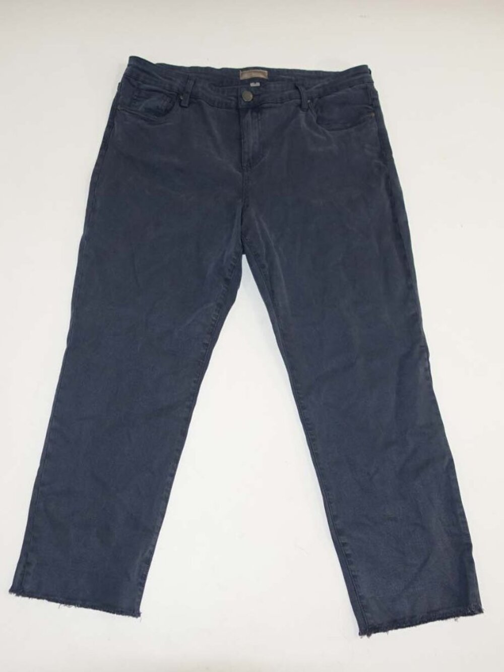 KUT from the Kloth Women's Amy Crop Straight Leg Jeans Size 18 Blue Raw Hems
